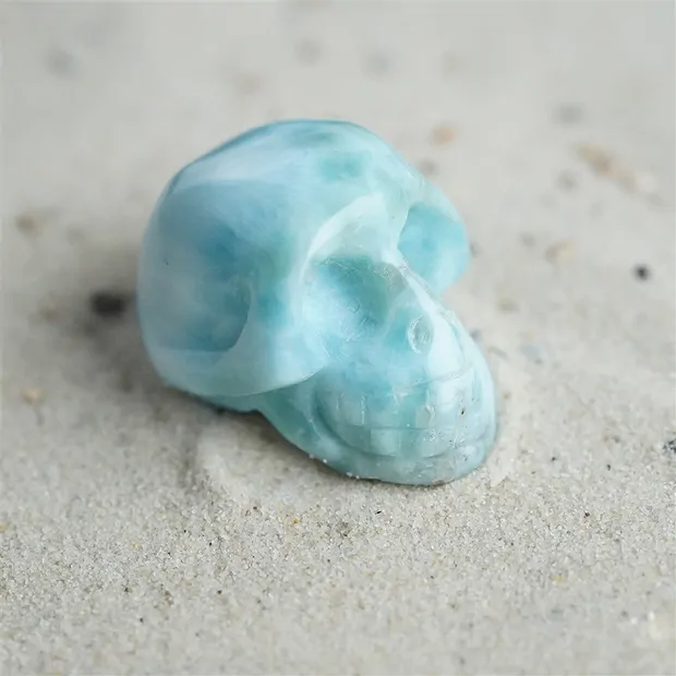 Kristallschädel Larimar, 03cm | Großhändler Edelsteine, Heilsteine & Schmuck