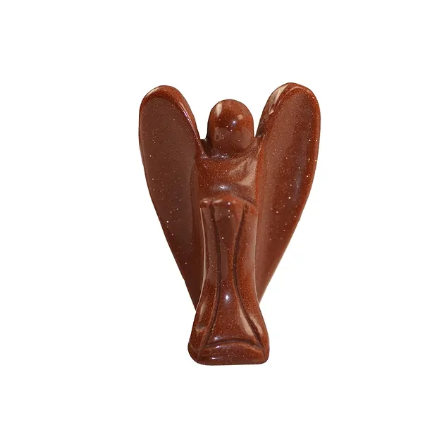 Angelo custode vetro avventurina (vetro sintetico) marrone, 5cm | Marco Schreier