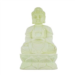 1021173501 Engraving Buddha, lemon Chrysoprase, 13cm | wholesaler gems & healing stones