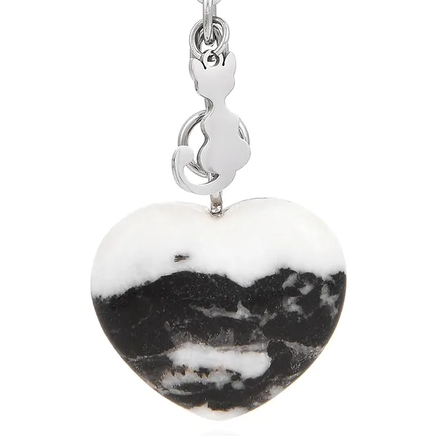 Porte-clés coeur Marbre zèbre avec chat | Marco Schreier