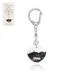 1025300643 Schlüsselanhänger Herz Zebramarmor mit Katze | Edelsteine, Heilsteine & Schmuck