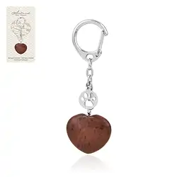 1028200645 Key Chain heart mahogany obsidian with paw | wholesaler gems & healing stones