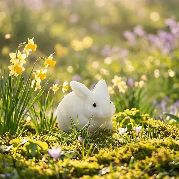 Gravur Hase, Marmor (weiß), 5,0 x 3,0cm | GH Edelsteine, Heilsteine & Schmuck