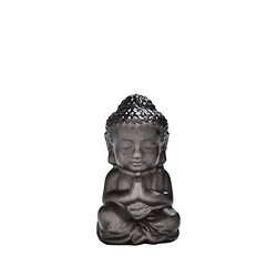 1028700725 Gravure Bouddha priant, obsidienne argentée, 4,2cm, mate | Marco Schreier