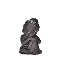 1028700735 Gravur Buddha ruhend, Silberglanz-Obsidian, 4,2cm, matt | Marco Schreier