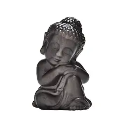 1028700736 Incisione Buddha che riposa, ossidiana argentata, 6,0 cm, lucidata | Marco Schreier