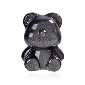 Ours gravé, Obsidienne (obsidienne argentée), 5,0 cm | Marco Schreier