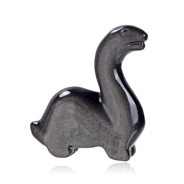 Gravure de dinosaure, Obsidienne (éclat argenté), 7,0 cm | Marco Schreier