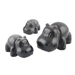 1028703796 Gravure « Hippopotames », obsidienne (argentée), 4,5 - 7,5 cm (pcs/UC) | Marco Schreier