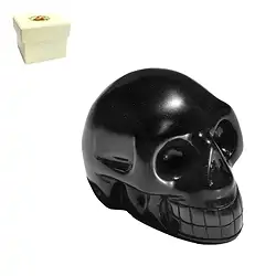 1028800795 Crystal skull Obsidian (black), 04cm, in gift box | Marco Schreier