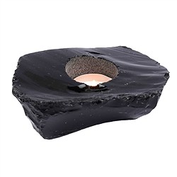 1028805060 Plaque pour bougie à chauffe-plat Obsidienne (noir) | Marco Schreier