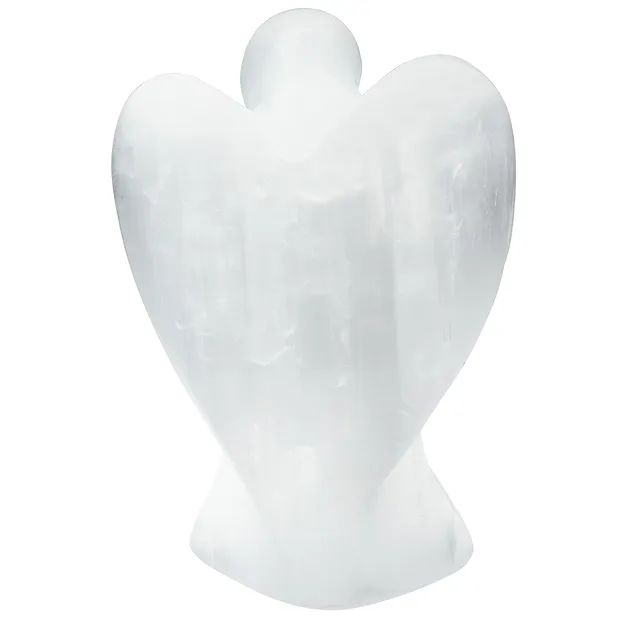 Angelo custode in selenite (bianco), 10 cm | grossista gemme e pietre curative