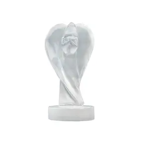 Incisione cuore angelo selenite (bianco), 11 cm | Marco Schreier
