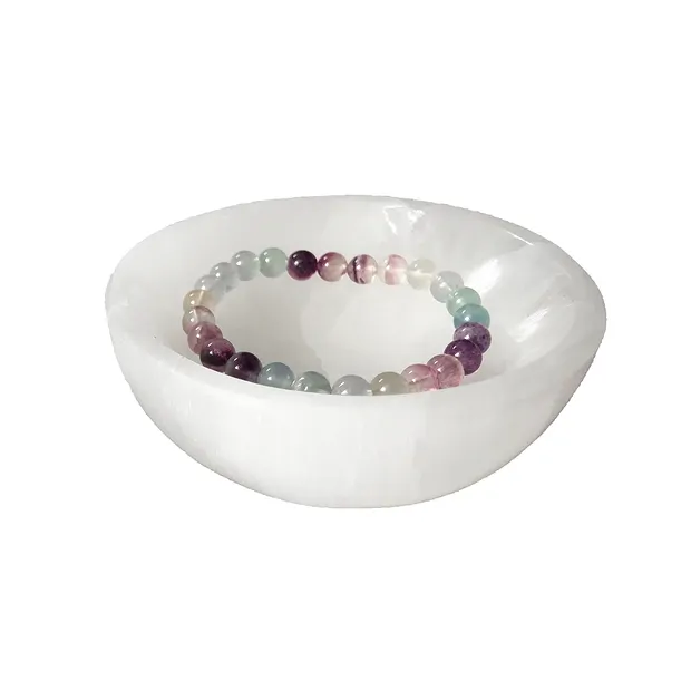 Schale Selenit (weiß) rund, 10cm | Großhändler Edelsteine, Heilsteine & Schmuck