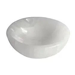 1028903501 Selenite bowl (white) round, 10cm | wholesaler gems, healing stones & jewelry