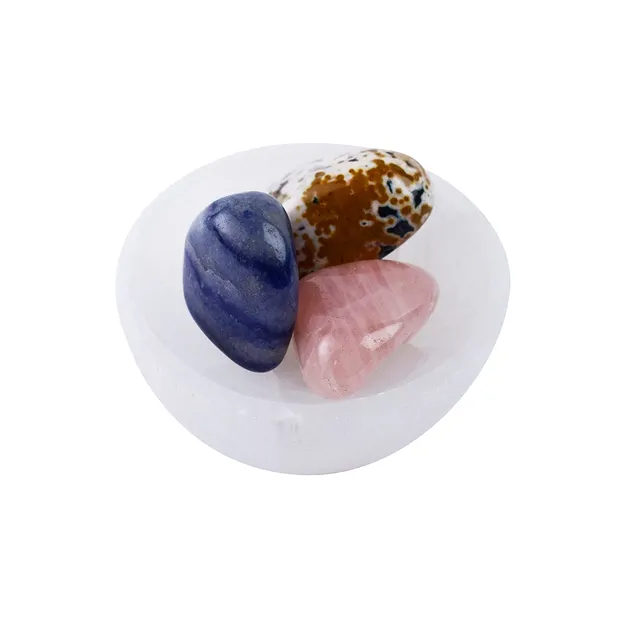 Schale Selenit (weiß) rund, 06cm | Großhändler Edelsteine, Heilsteine & Schmuck
