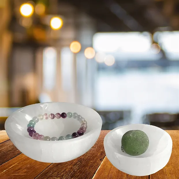 Selenite bowl (white) round, 06cm | wholesaler gems, healing stones & jewelry
