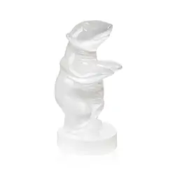1028903701 Engraving polar bear, selenite (white), 9.7cm | wholesaler gems & healing stones