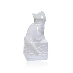 1028903762 Engraving cat, selenite (white), 5.3cm | Schreier gems, healing stones & jewelry