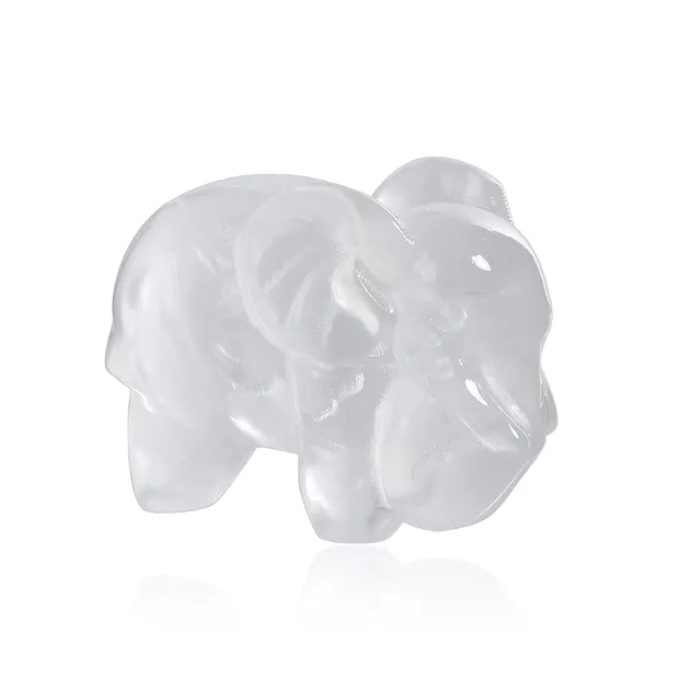 Elefante da incisione, selenite (bianca), 7,0 cm | Marco Schreier