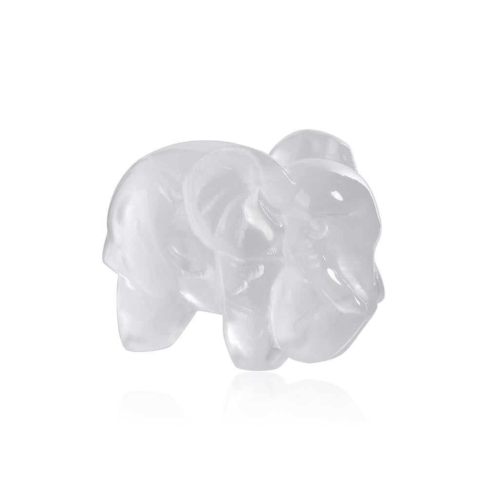 Gravure éléphant, sélénite (blanc), 3,0cm | Marco Schreier