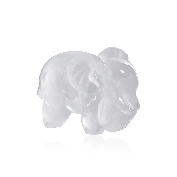Gravur Elefant, Selenit (weiß), 3,0cm | Edelsteine, Heilsteine & Schmuck-Handel