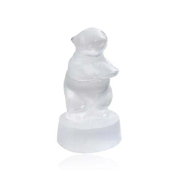 Gravure ours polaire, sélénite (blanc), 5,2cm | Marco Schreier