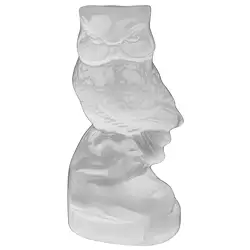 1028903781 Gravure oiseau (hibou sur arbre), sélénite (blanc), 9,5cm | Marco Schreier