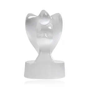 Incisione Angelo custode in selenite (bianco), 11 cm | Marco Schreier