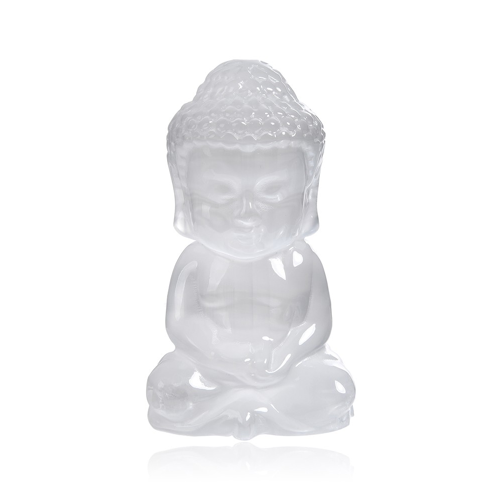 Engraving Buddha, selenite, 10.0 cm | wholesaler gems, healing stones & jewelry