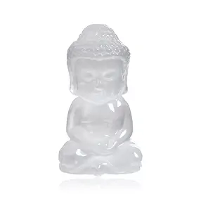Gravur Buddha, Selenit, 10,0cm | Großhändler Edelsteine, Heilsteine & Schmuck