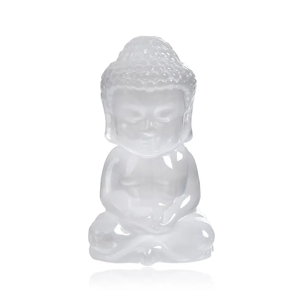 Gravur Buddha, Selenit, 10,0cm | Großhändler Edelsteine, Heilsteine & Schmuck