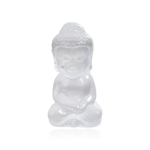 Gravur Buddha, Selenit (weiß), 5,0cm | Schreier Edelsteine, Heilsteine & Schmuck