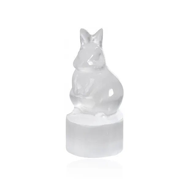 Conejo grabado, selenita (blanca), 5,1cm | Marco Schreier
