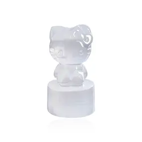 Gravure Chat avec noeud, sélénite (blanc), 5,0cm | Marco Schreier