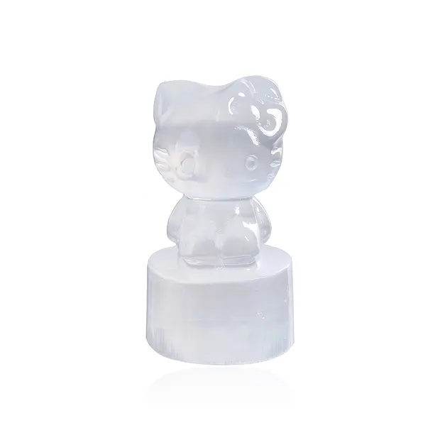 Gravure Chat avec noeud, sélénite (blanc), 5,0cm | Marco Schreier