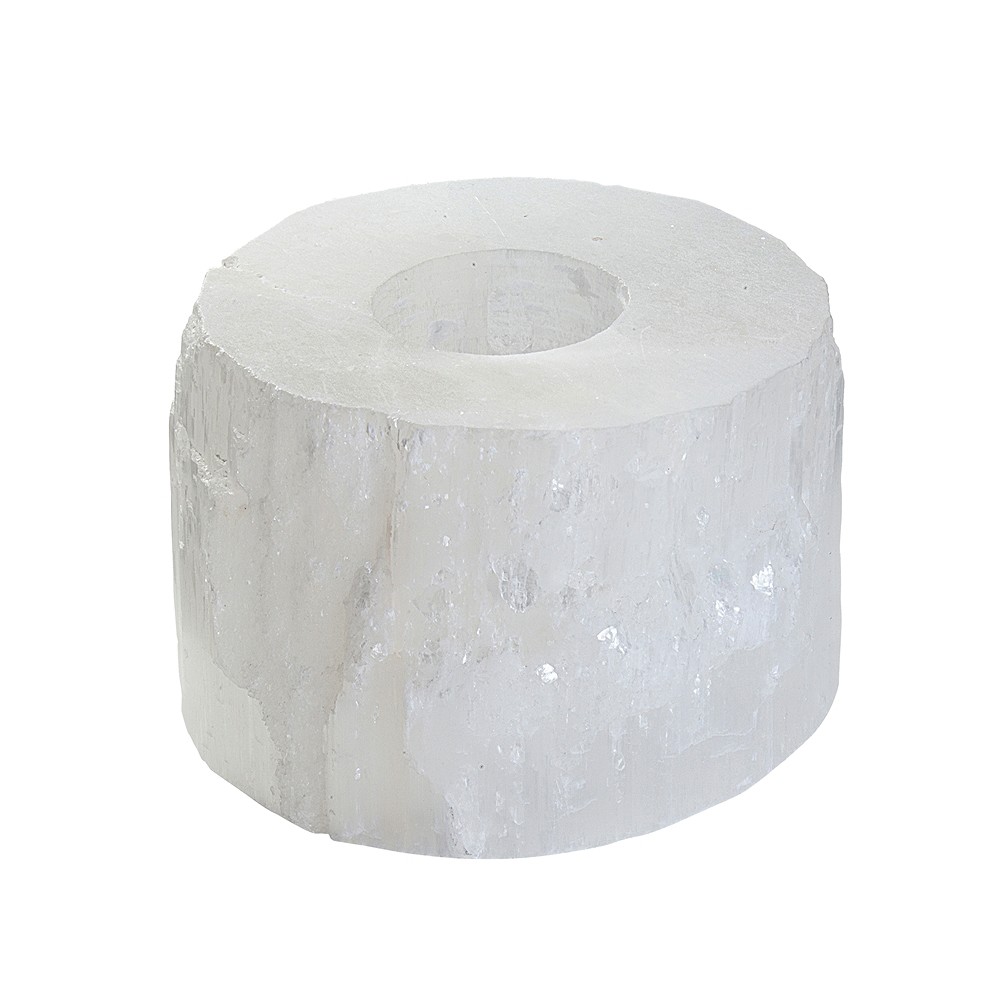 Selenite "Tower" tea light | minerals wholesale - gems, healing stones & jewelry