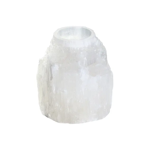 Bougie à chauffe-plat Sélénite "Touffe" petit (6cm) | Marco Schreier