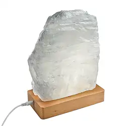 1028905019 Lampada in selenite con LED, 20 cm | Gemme Schreier, pietre curative e gioielli