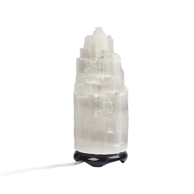 Selenitlampe mit Marmorfuß, 23cm (klein) | GH Edelsteine, Heilsteine & Schmuck