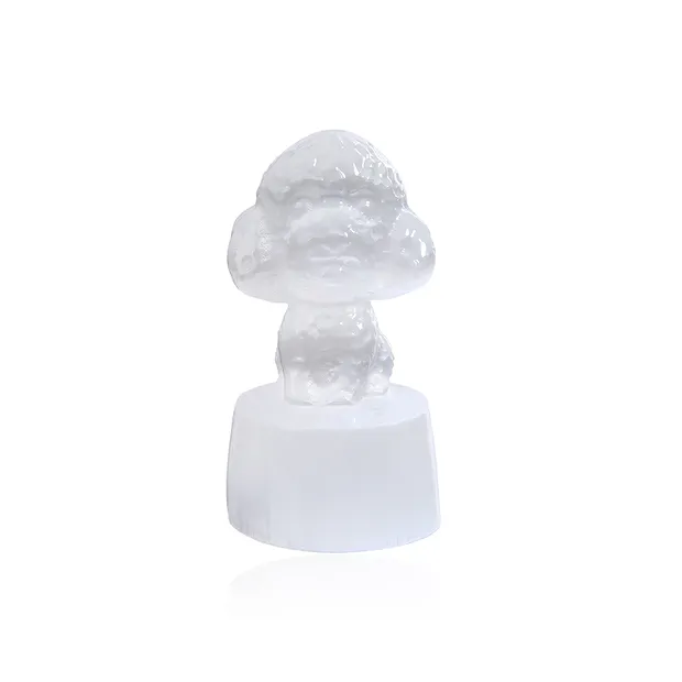 Gravure chien (caniche), sélénite (blanc), 5,1cm | Marco Schreier