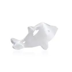 1028905405 Engraving dolphin, selenite (white), 4.9 x 2.3 cm | Marco Schreier