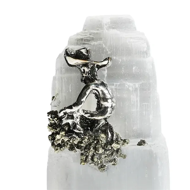 Crystal selenite, miner panning for gold, 6cm | wholesaler gems & healing stones