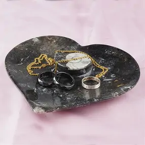 Ciotola a cuore Orthoceras, 15 cm | Gemme Schreier, pietre curative e gioielli