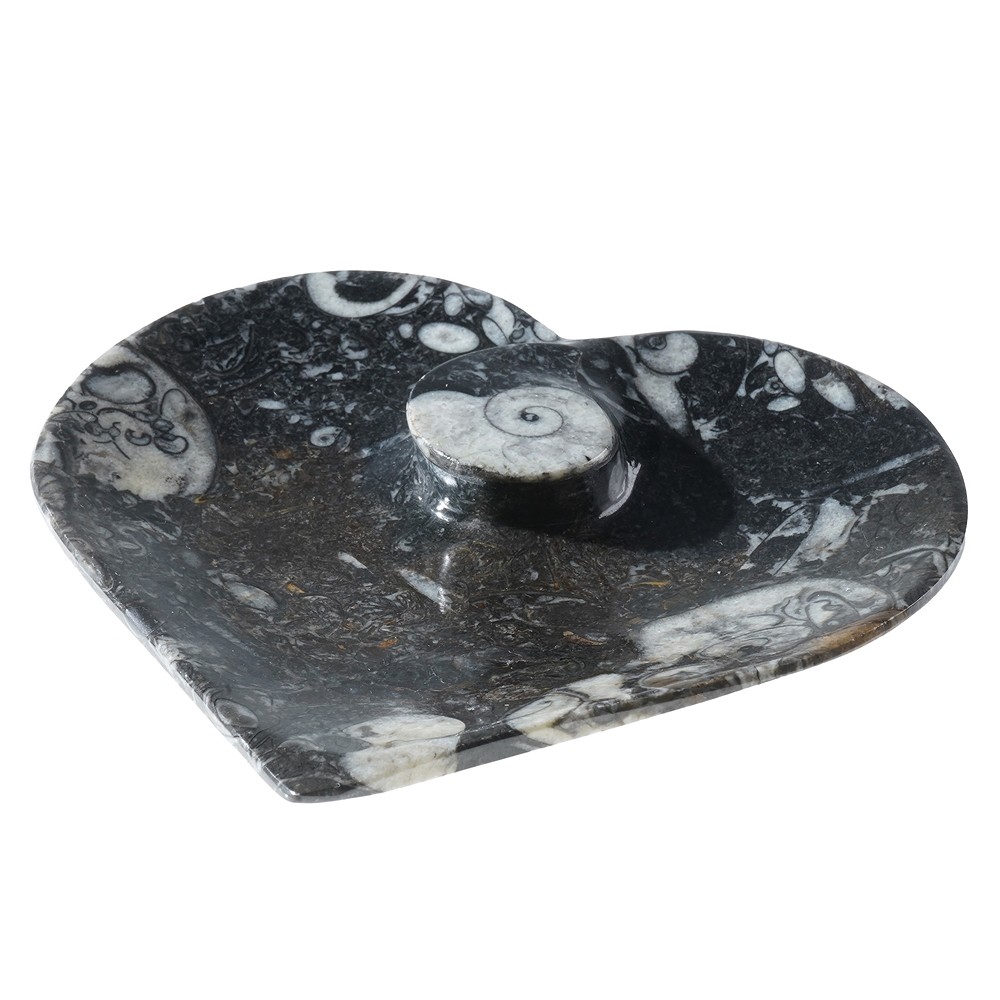 Ciotola a cuore Orthoceras, 15 cm | Gemme Schreier, pietre curative e gioielli