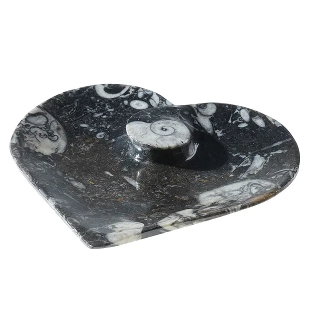 Ciotola a cuore Orthoceras, 15 cm | Gemme Schreier, pietre curative e gioielli