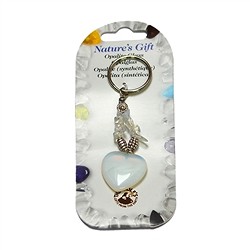 1041800637 Portachiavi, cuore, vetro opalino (sintetico), ca. 09 cm, per piantana  | Marco Schreier