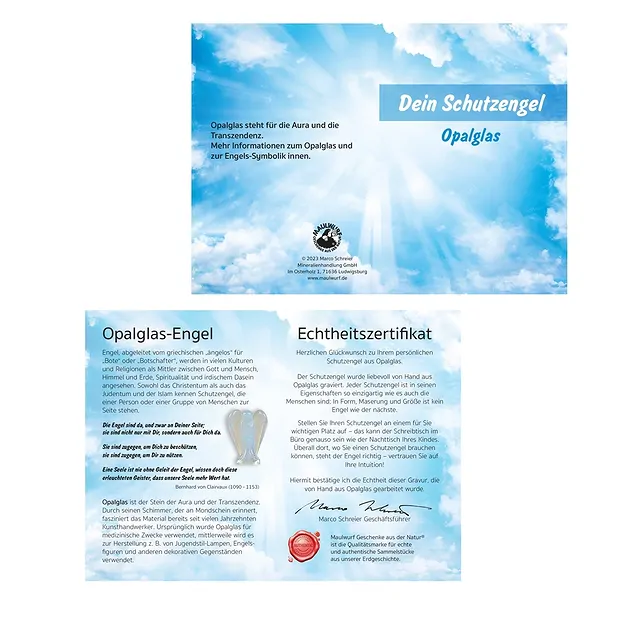 Guardian Angel opal glass (synt.), 02.5cm (mini-mini), in pouch with insert | Marco Schreier