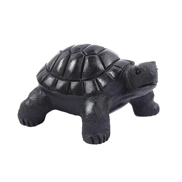Tortuga grabada, Shungita (estabilizada), 4,5 cm | Marco Schreier