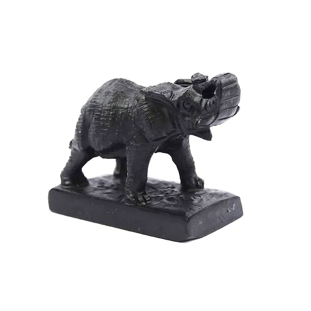 Engraving elephant, Shungite (stab.), 7,0cm | wholesaler gems & healing stones